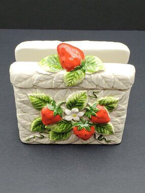 Sears Strawberry Napkin Holder Sears Roebuck and Co 1981 Strawberry Mail Caddy